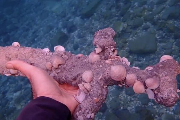 צוללן גילה שוב חרב של צלבני בחופי ישראל